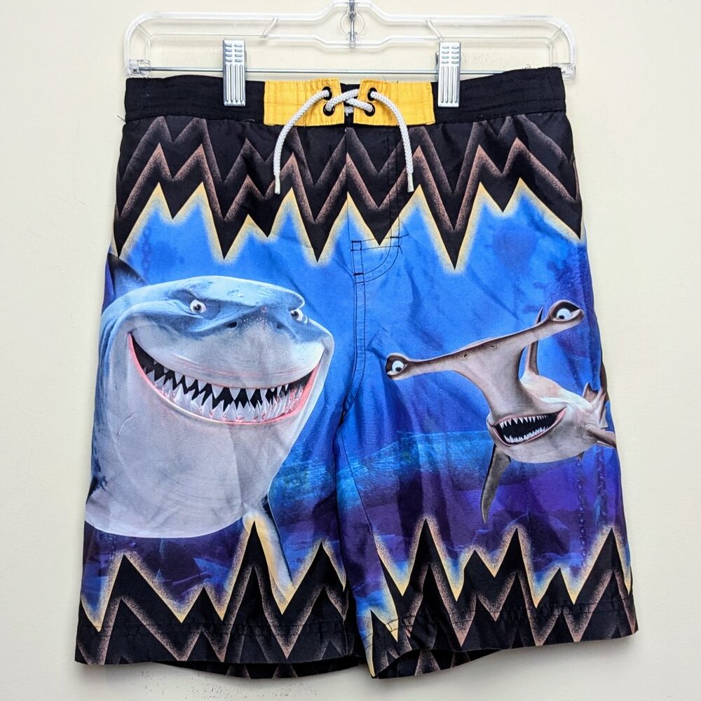 Y2K Finding Nemo Sharks Disney Store Swimsuit Swim Trunks Bathing Suit Bruce